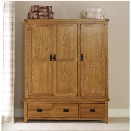 Rustic BR02 : Trọn Bộ Phòng Ngủ Gỗ Sồi - 03 Pcs